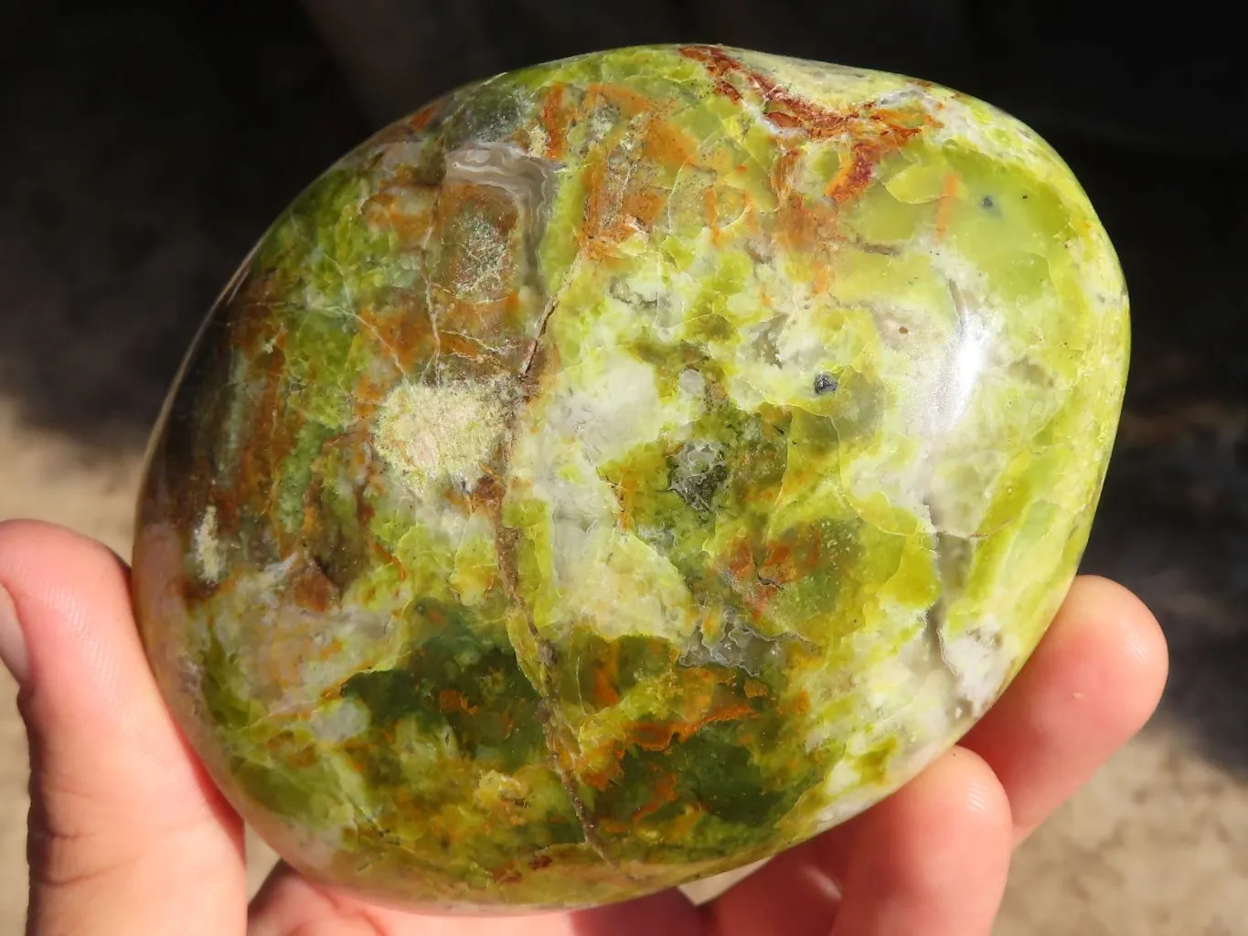 Polished Dendritic Opal Standing Free Forms  x 3 From Moralambo, Madagascar