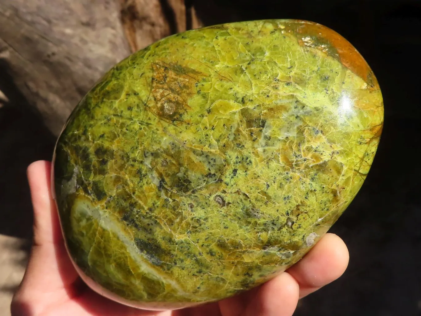 Polished Green Opal Standing Free Form x 1 From Madagascar