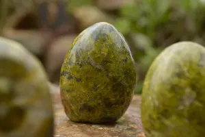 Polished Green Opal Standing Free Forms  x 5 From Madagascar