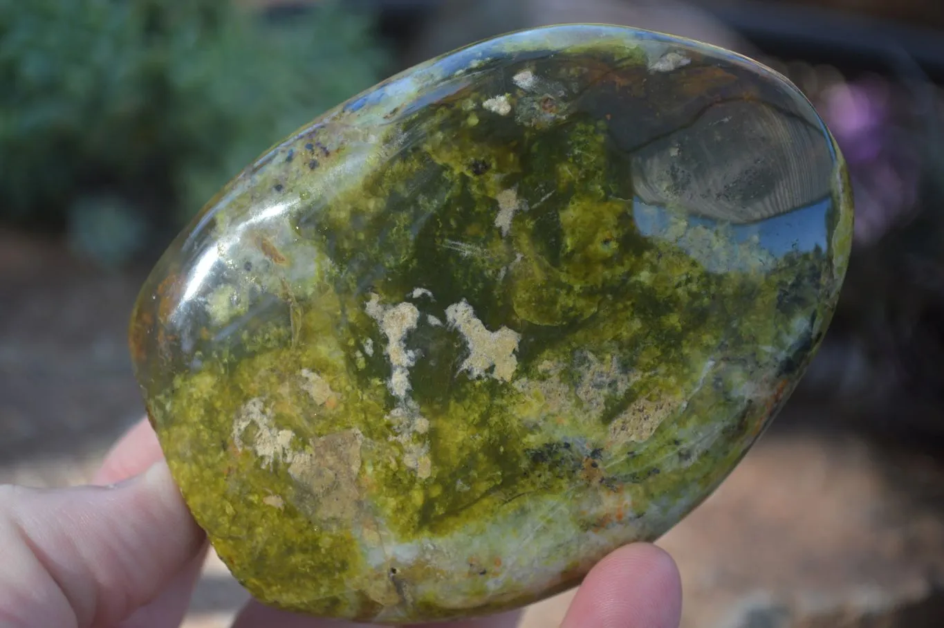 Polished Green Opal Standing Free Forms  x 6 From Antsirabe, Madagascar