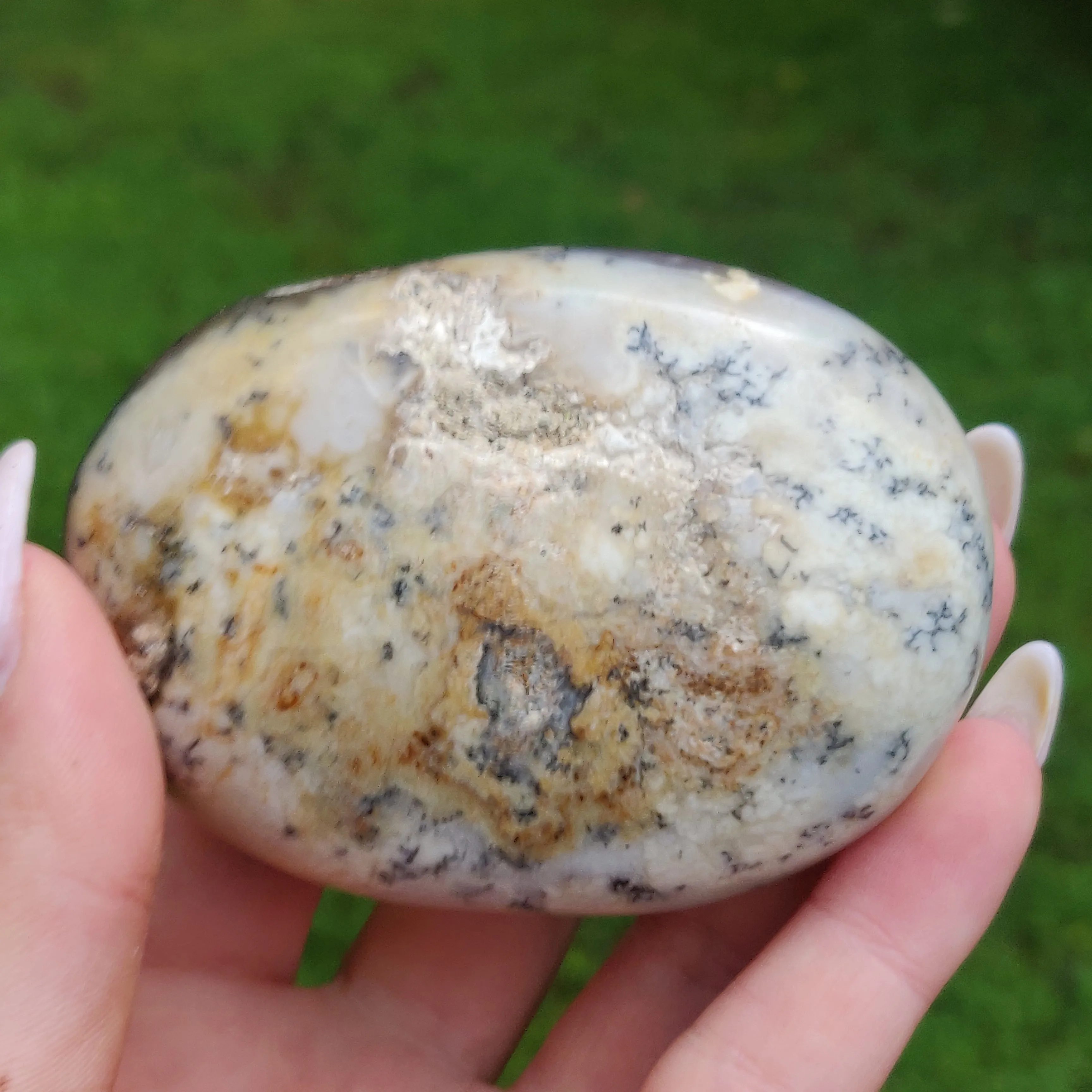 Purple Dendritic Opal Palm Stone (#35)