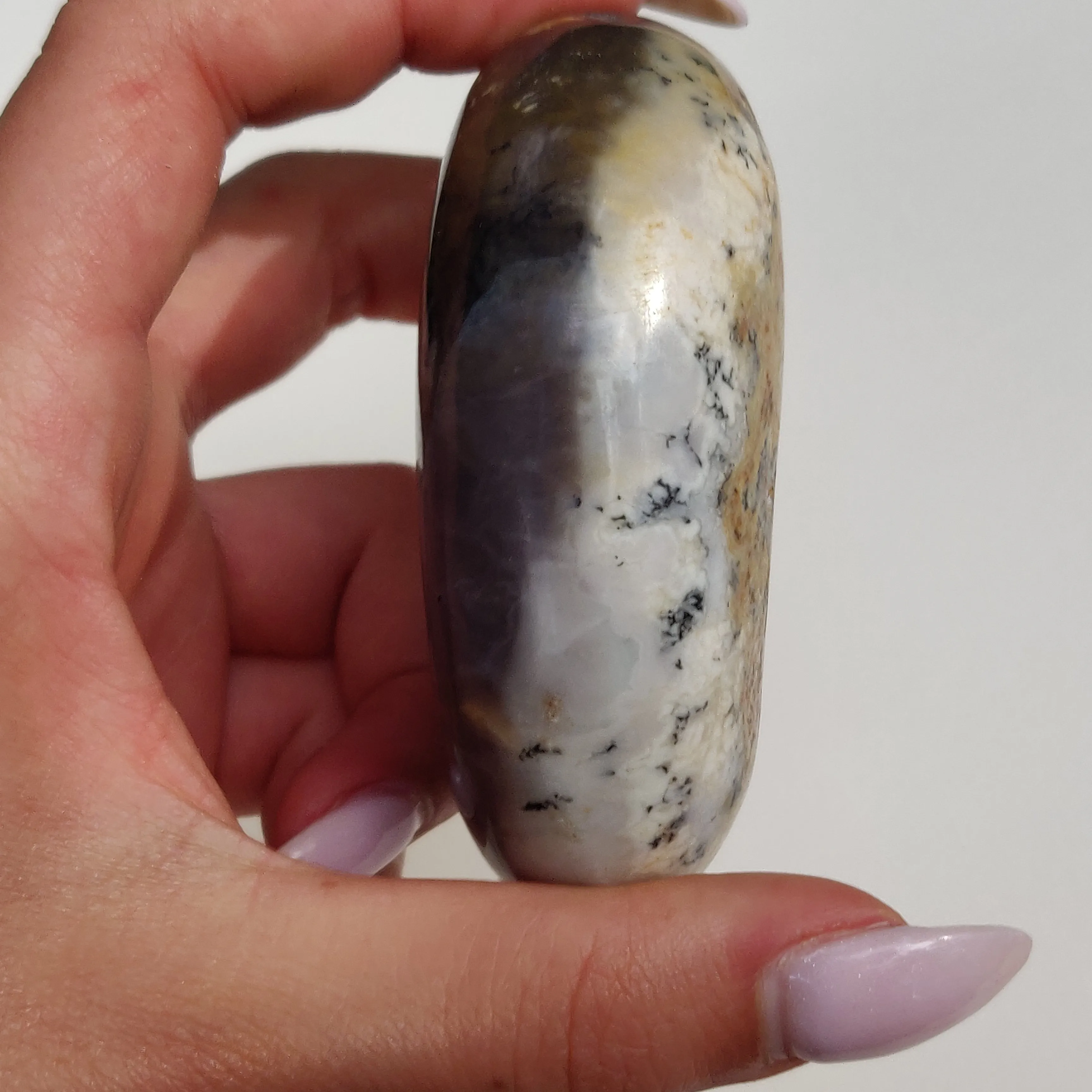 Purple Dendritic Opal Palm Stone (#35)