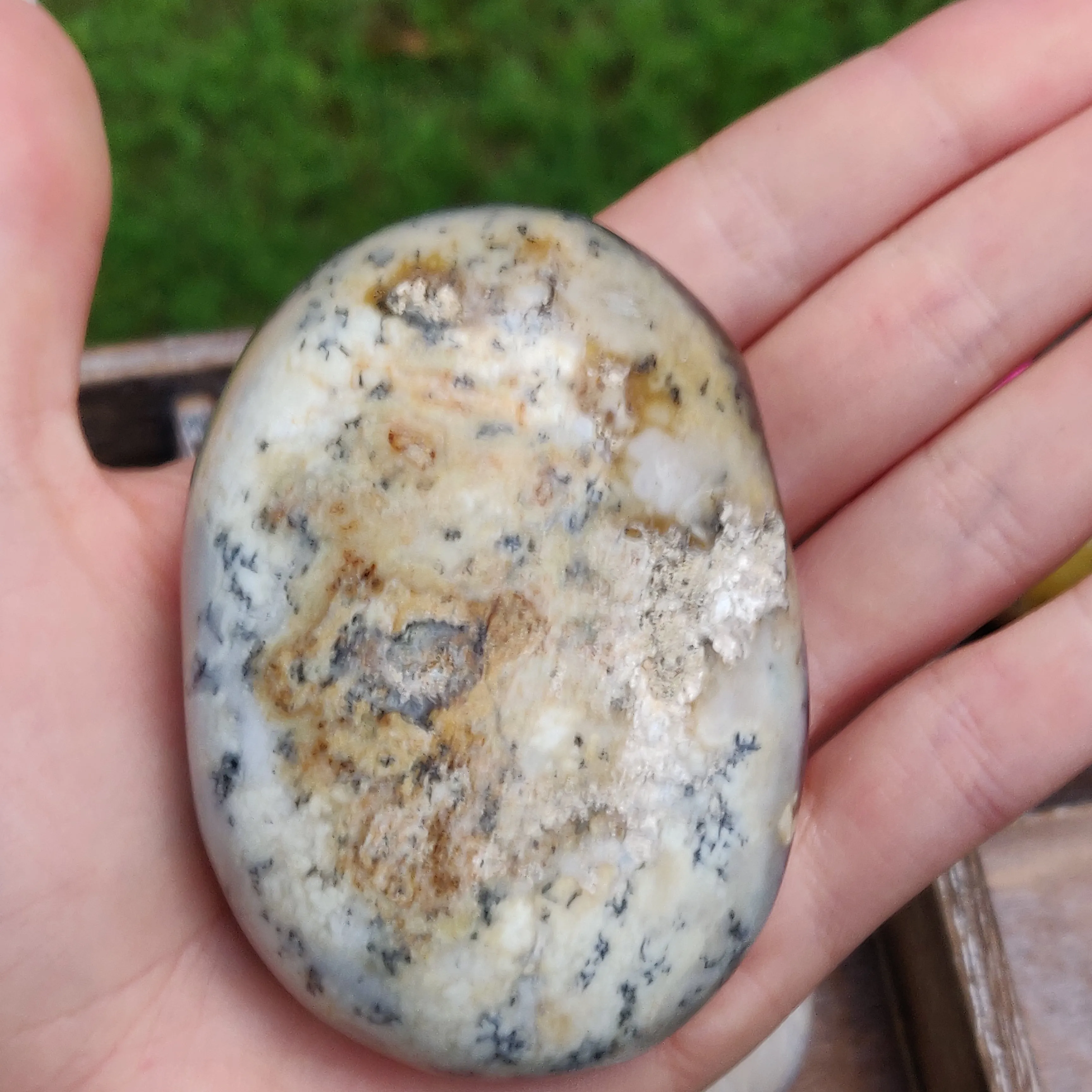 Purple Dendritic Opal Palm Stone (#35)