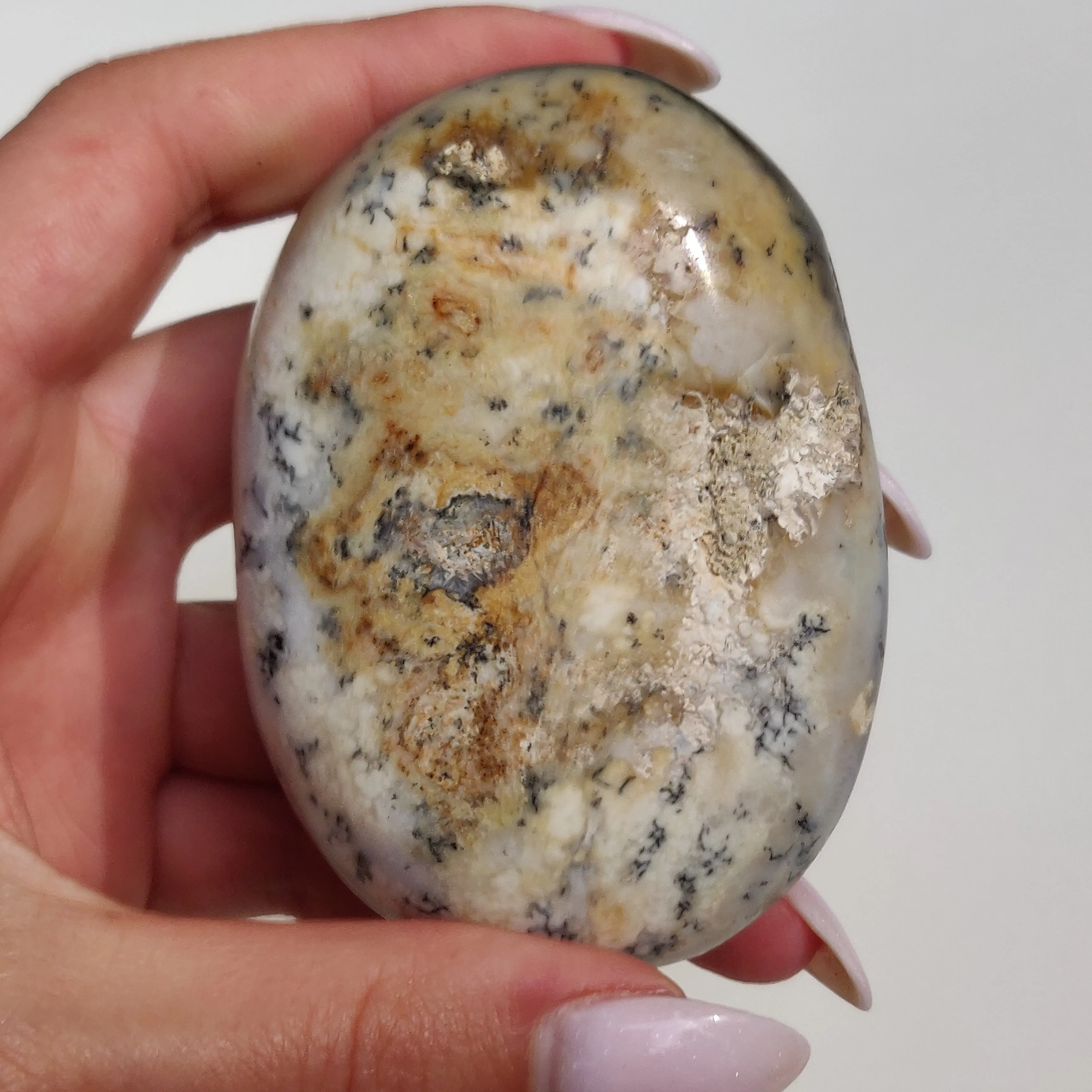 Purple Dendritic Opal Palm Stone (#35)