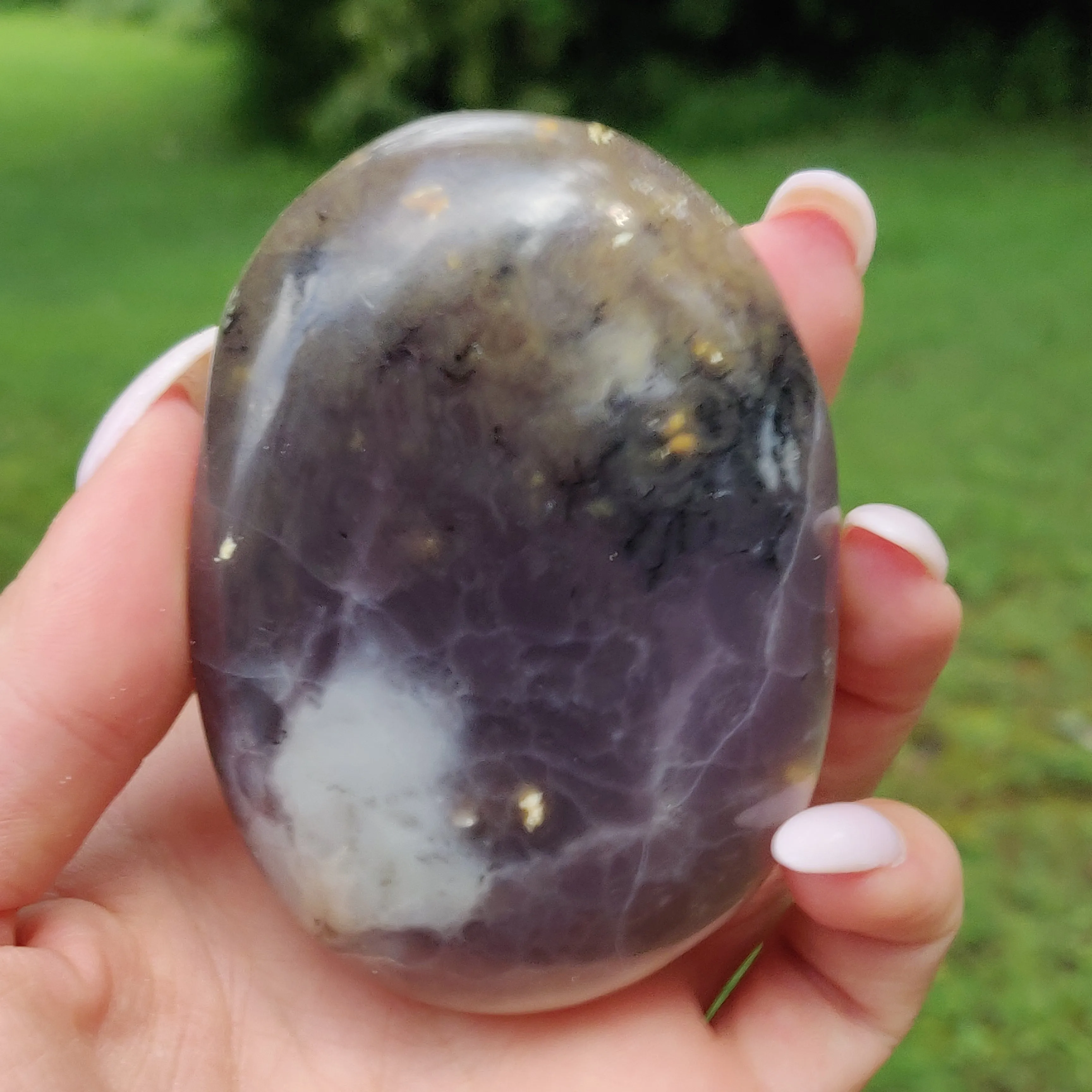 Purple Dendritic Opal Palm Stone (#35)