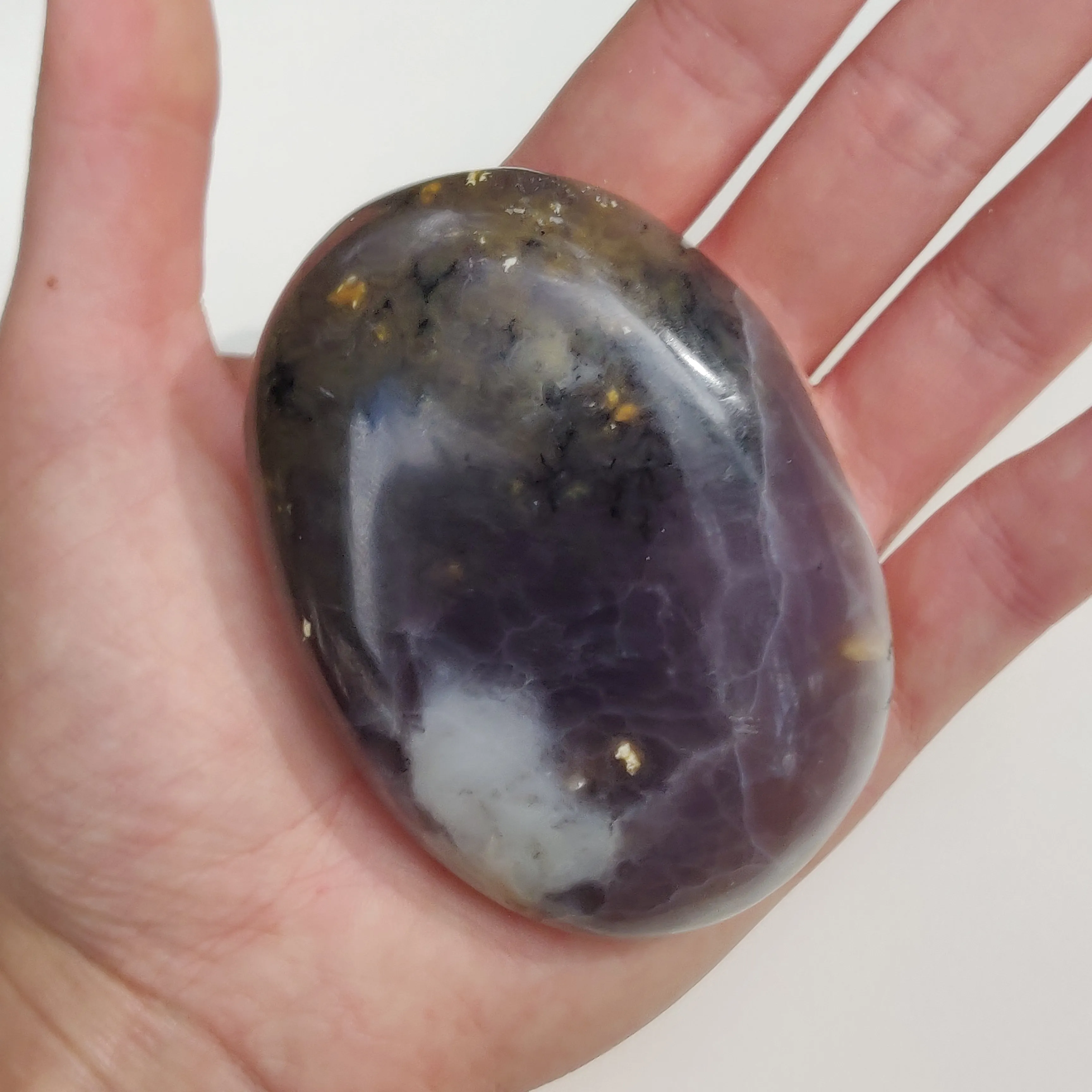 Purple Dendritic Opal Palm Stone (#35)