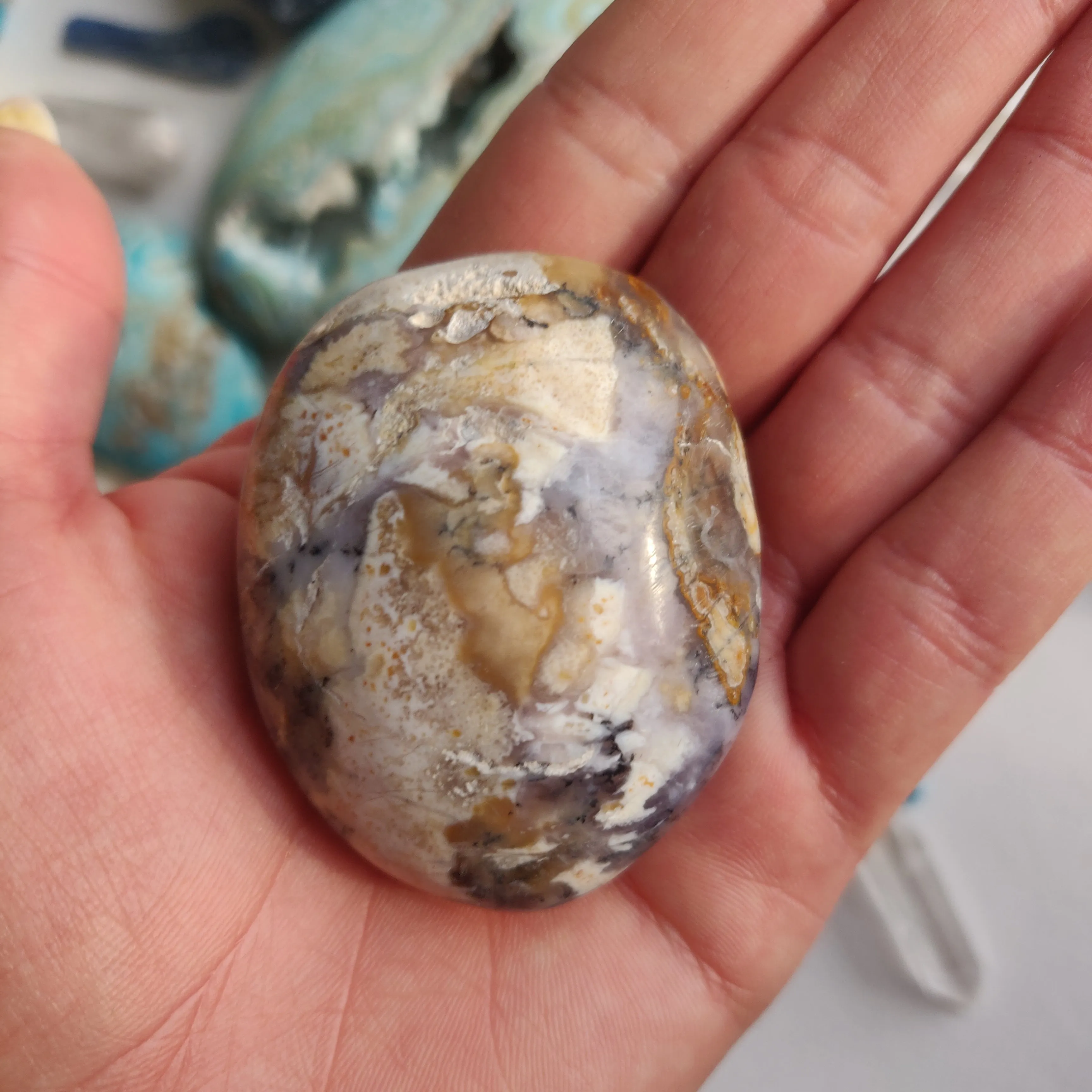 Purple Dendritic Opal Palm Stone (#44A)