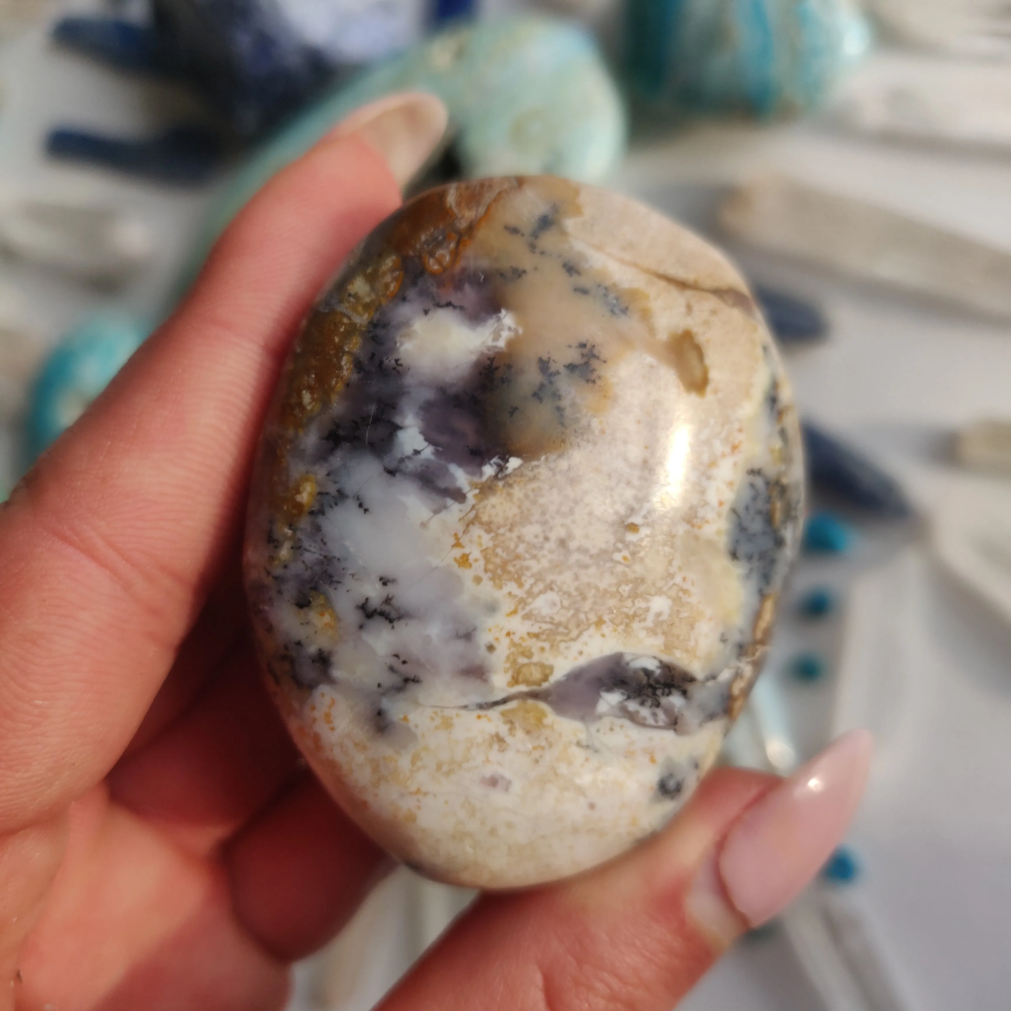 Purple Dendritic Opal Palm Stone (#44A)