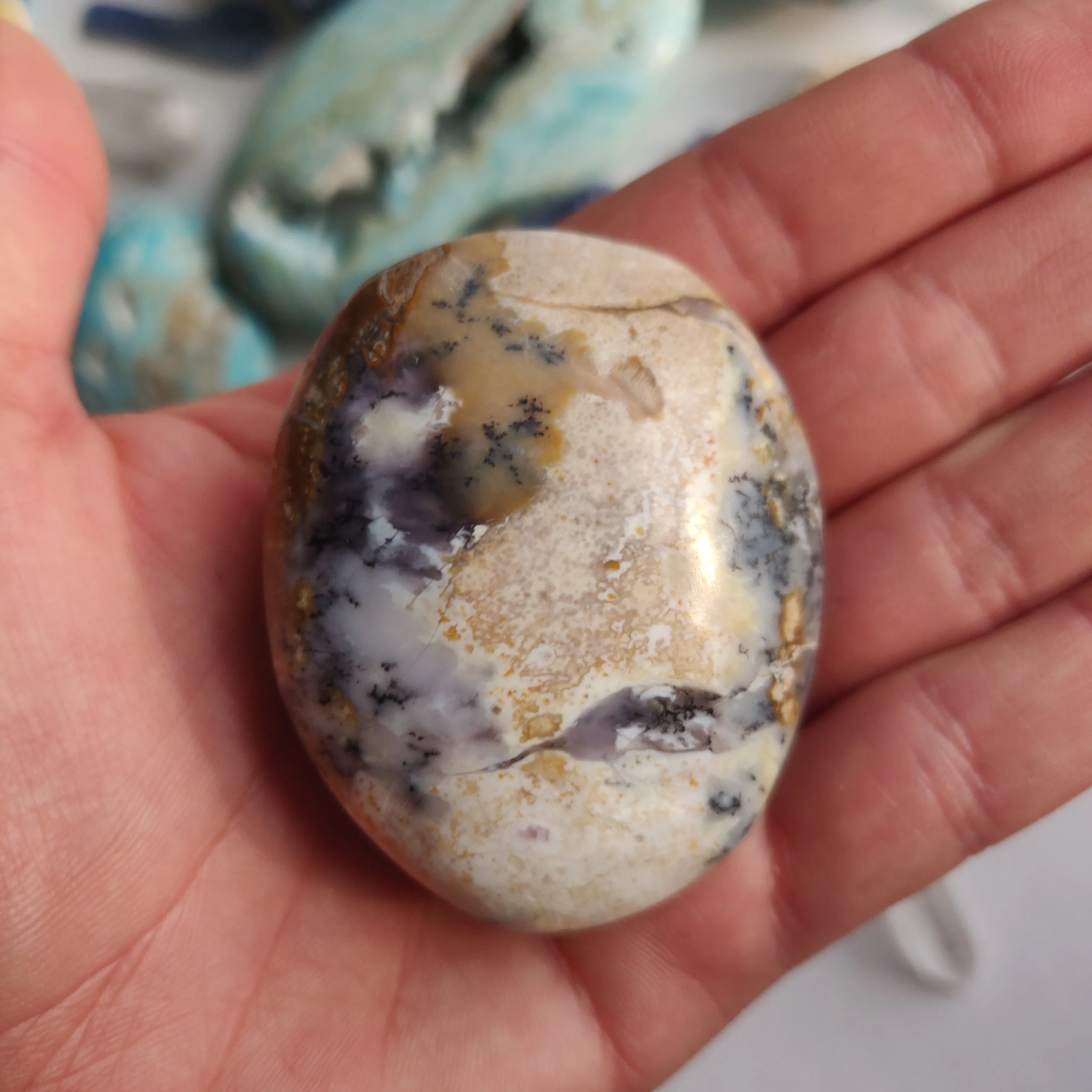 Purple Dendritic Opal Palm Stone (#44A)