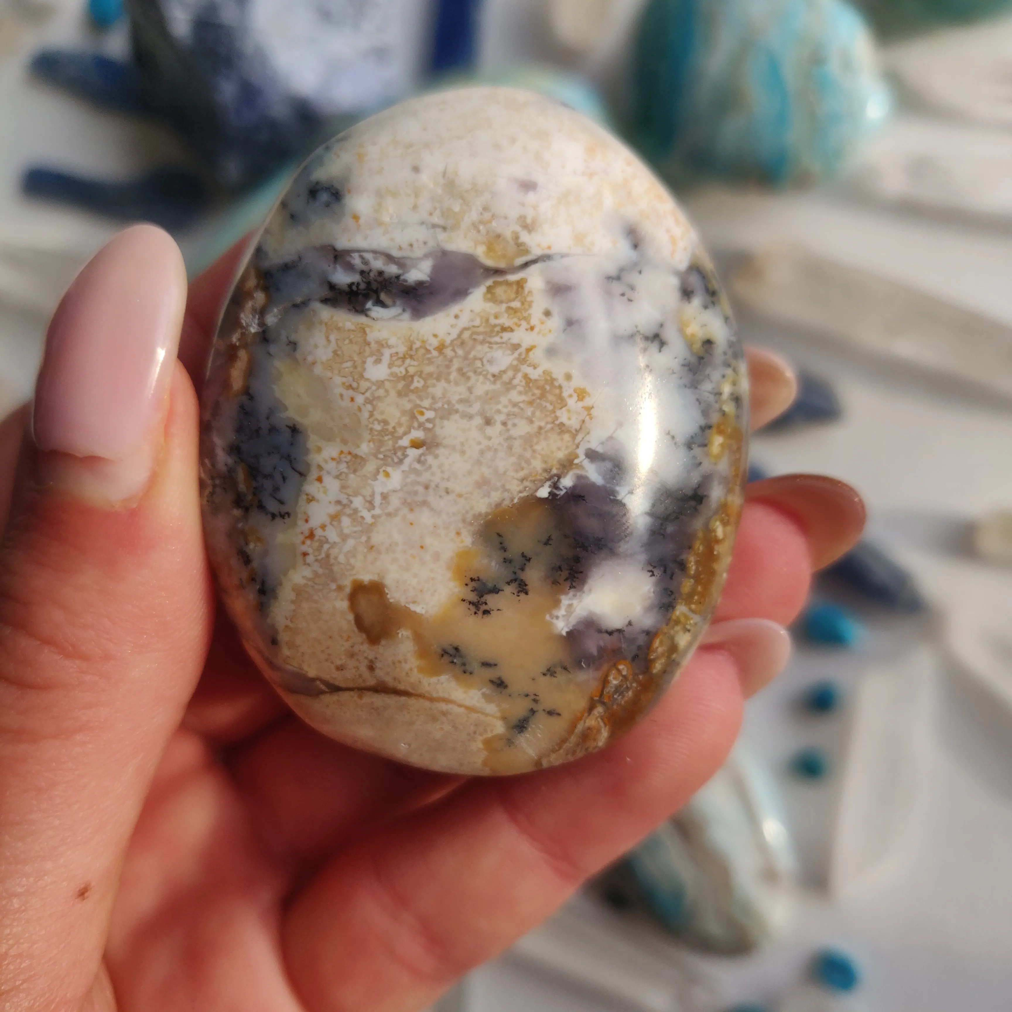 Purple Dendritic Opal Palm Stone (#44A)