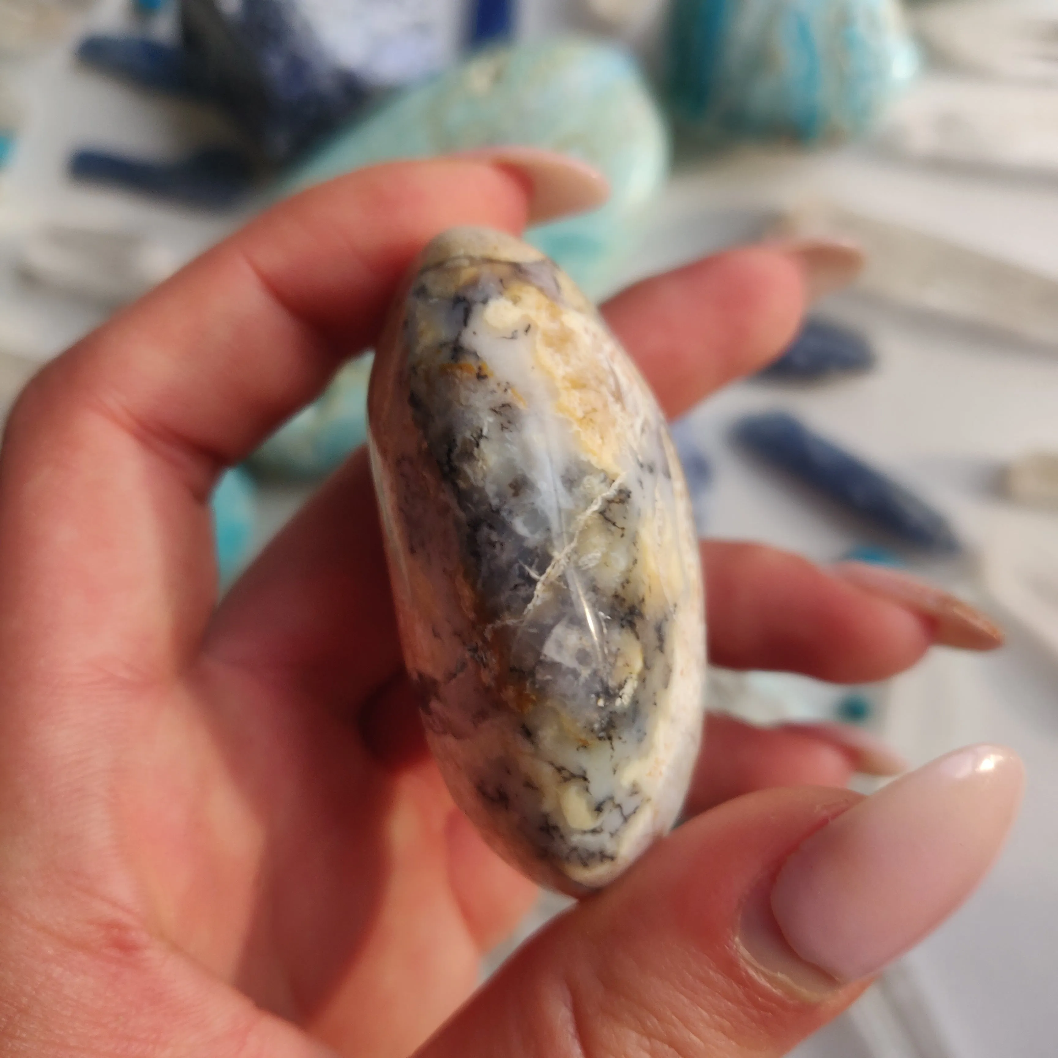 Purple Dendritic Opal Palm Stone (#44A)