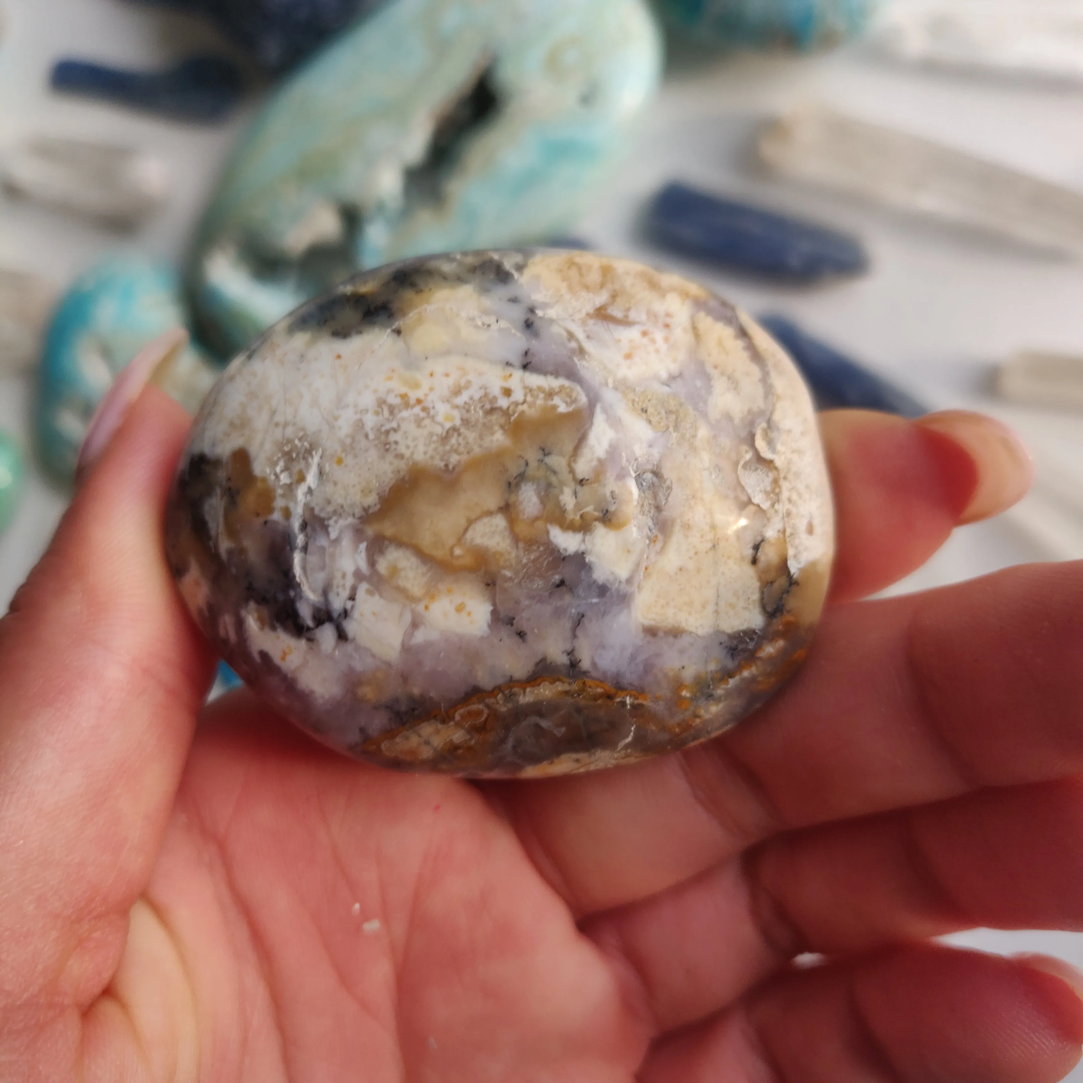 Purple Dendritic Opal Palm Stone (#44A)