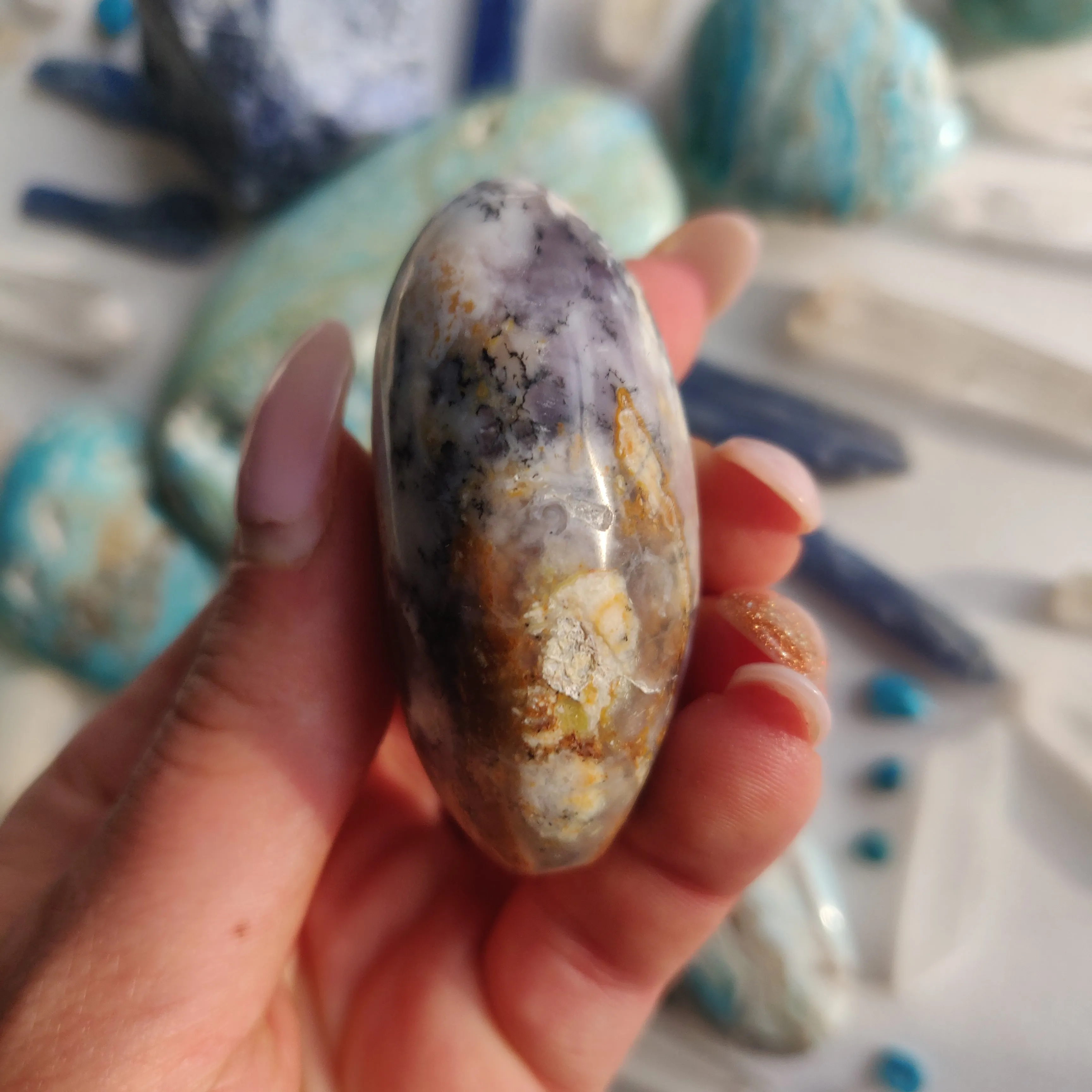 Purple Dendritic Opal Palm Stone (#44A)