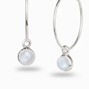 Rainbow Moonstone Hoop Charms