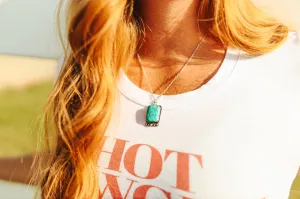 Rectangle Turquoise Chain Necklace