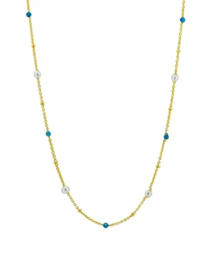 Rosa Necklace - Gold Turquoise