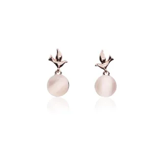 Round Simulated Moonstone Earrings