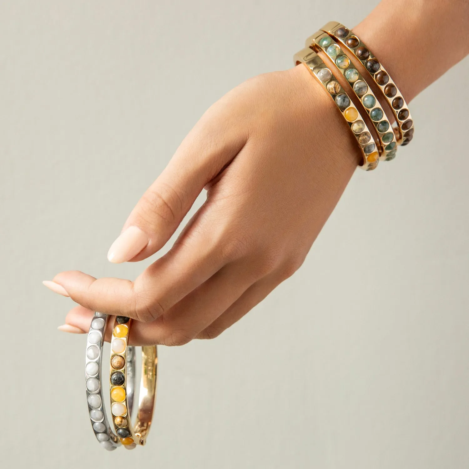 semi precious stone bangle