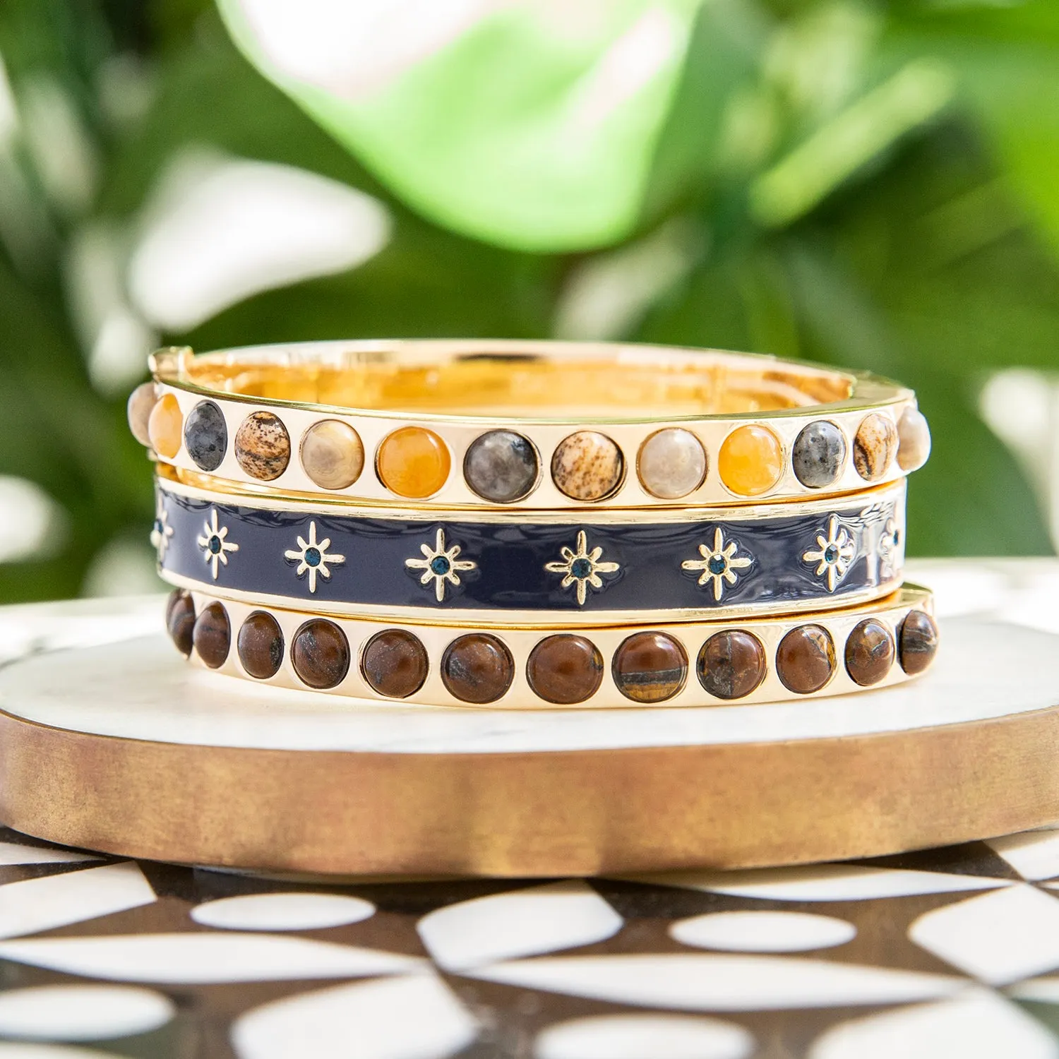 semi precious stone bangle