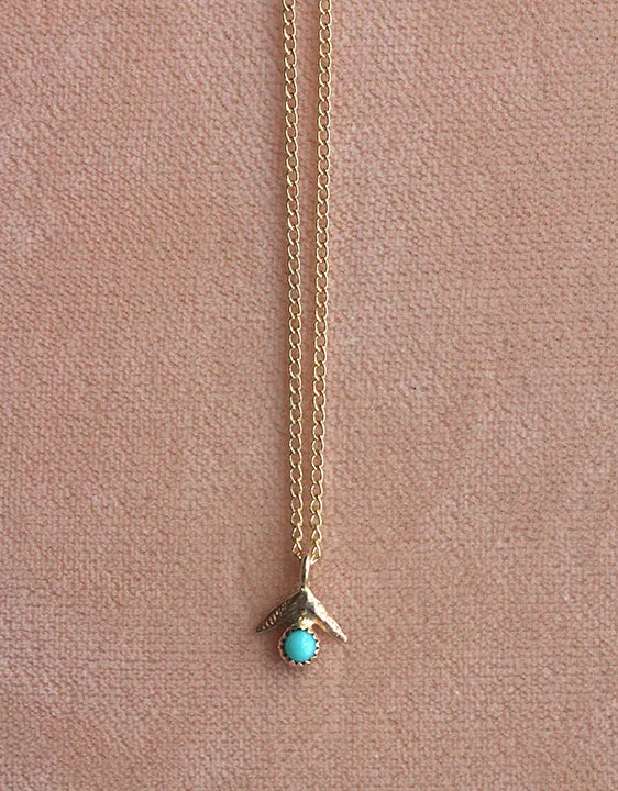 Shark Fin Necklace - Turquoise   Opal