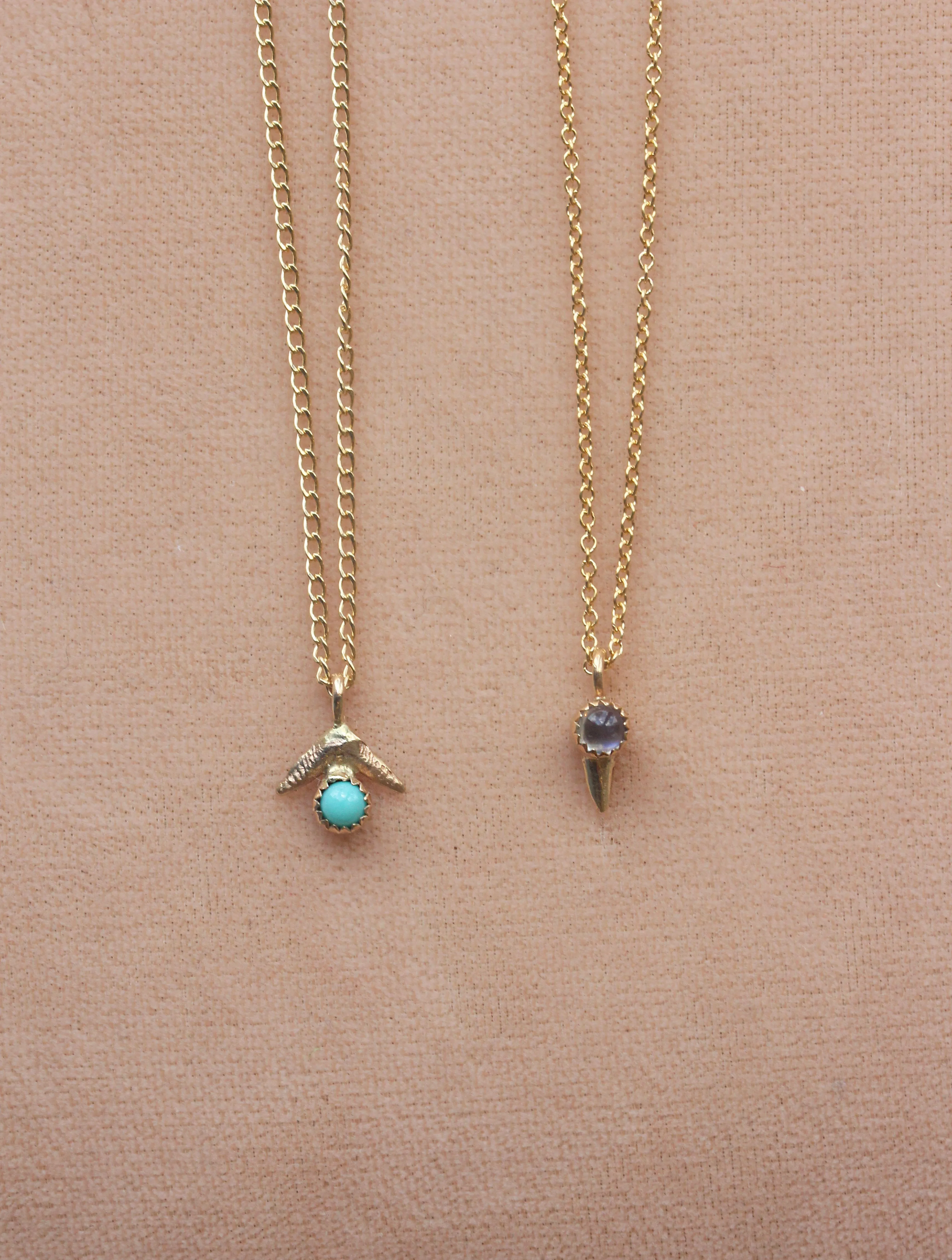Shark Fin Necklace - Turquoise   Opal