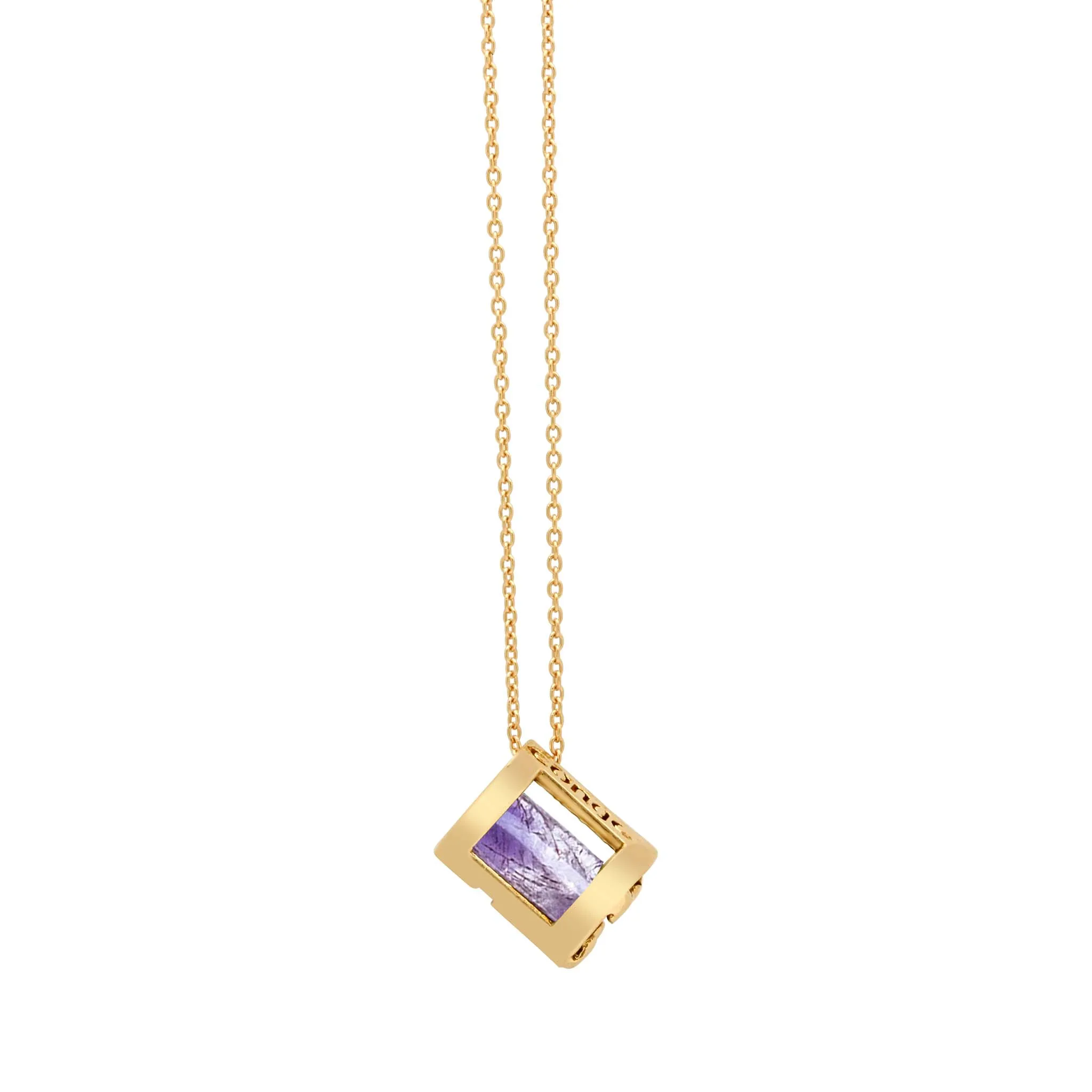 Signature Initials Necklace   Amethyst