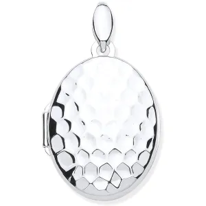 Silver Golf Ball Print Oval Locket