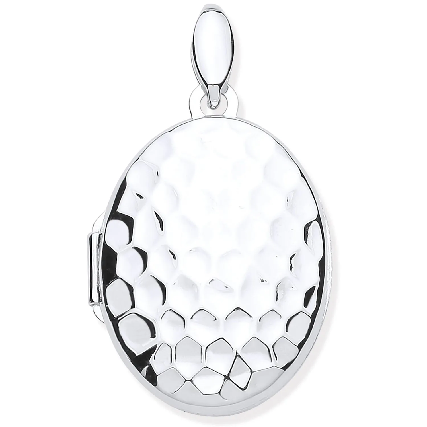 Silver Golf Ball Print Oval Locket