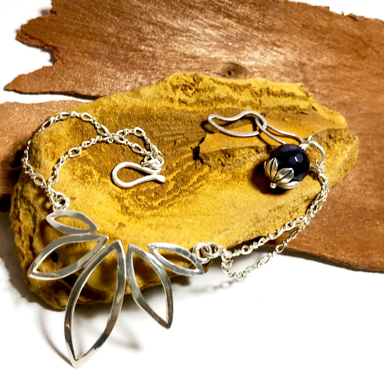 Silver Lotus Bracelet