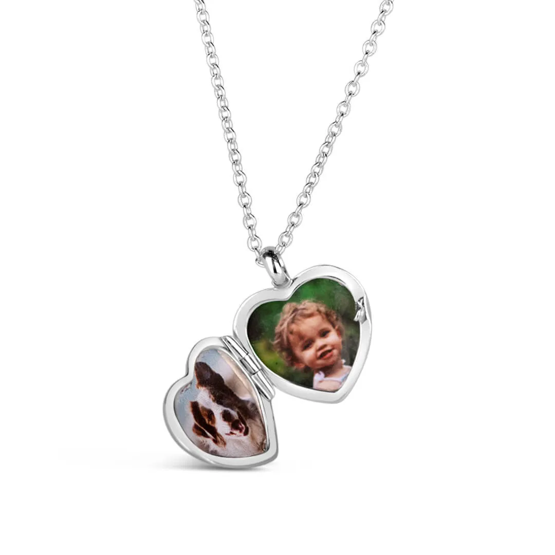 Silver Small Heart Diamond Locket   Photos
