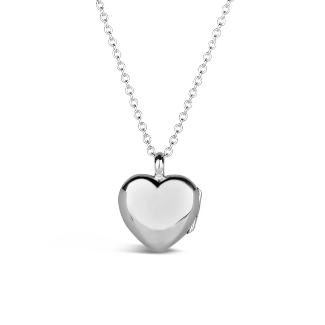 Silver Small Heart Diamond Locket   Photos