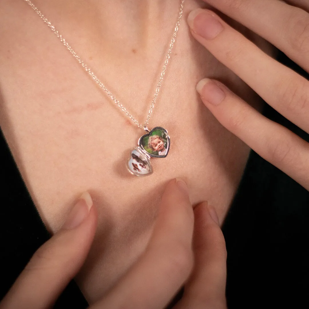 Silver Small Heart Diamond Locket   Photos