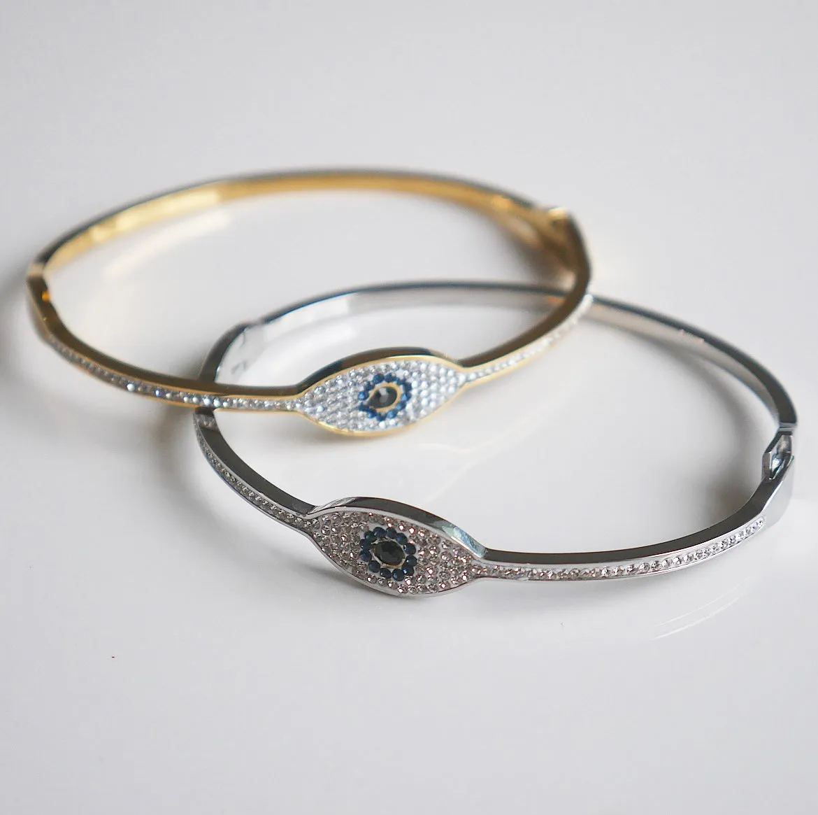 Sparkly Stainless Steel  CZ Bangle Bracelet