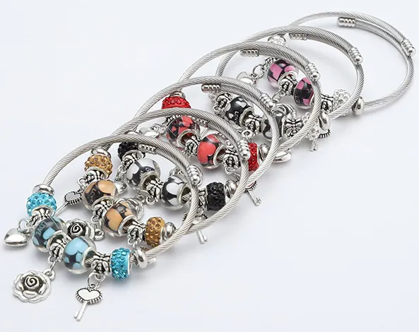 Special Steel Wire Bracelet Fashion Beaded Women's Bracelet European And American Popular Adjustable Bracelet
