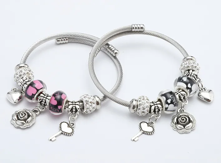 Special Steel Wire Bracelet Fashion Beaded Women's Bracelet European And American Popular Adjustable Bracelet