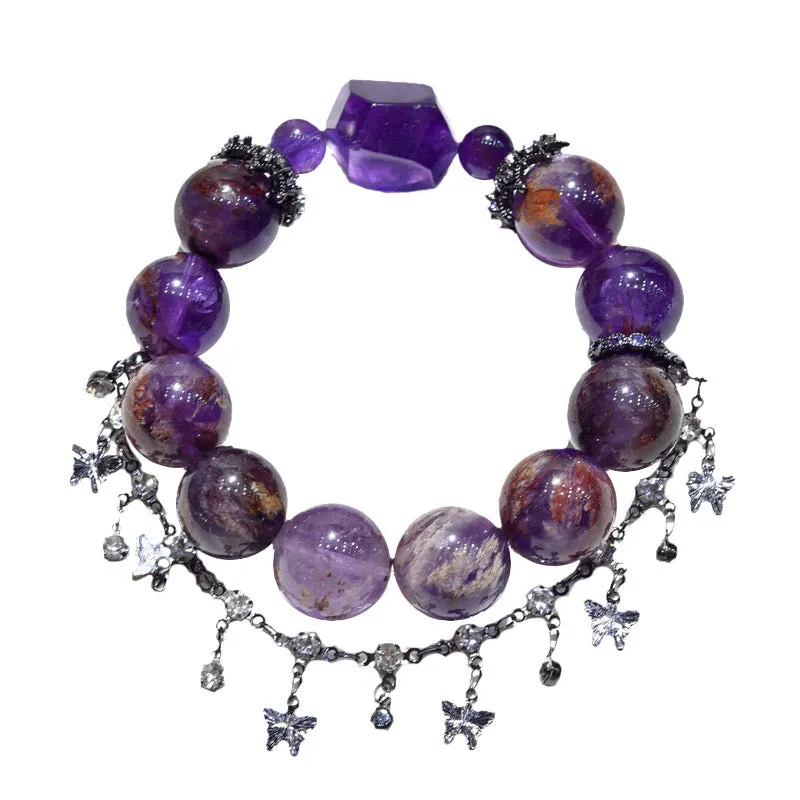 Spiritual Butterfly - Purple Phantom Quartz Bracelet