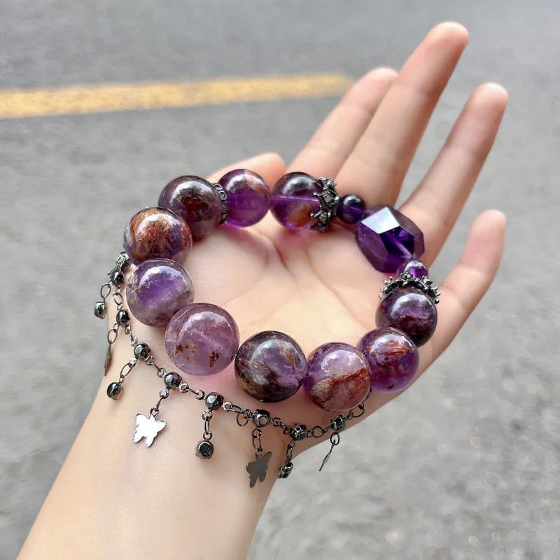 Spiritual Butterfly - Purple Phantom Quartz Bracelet