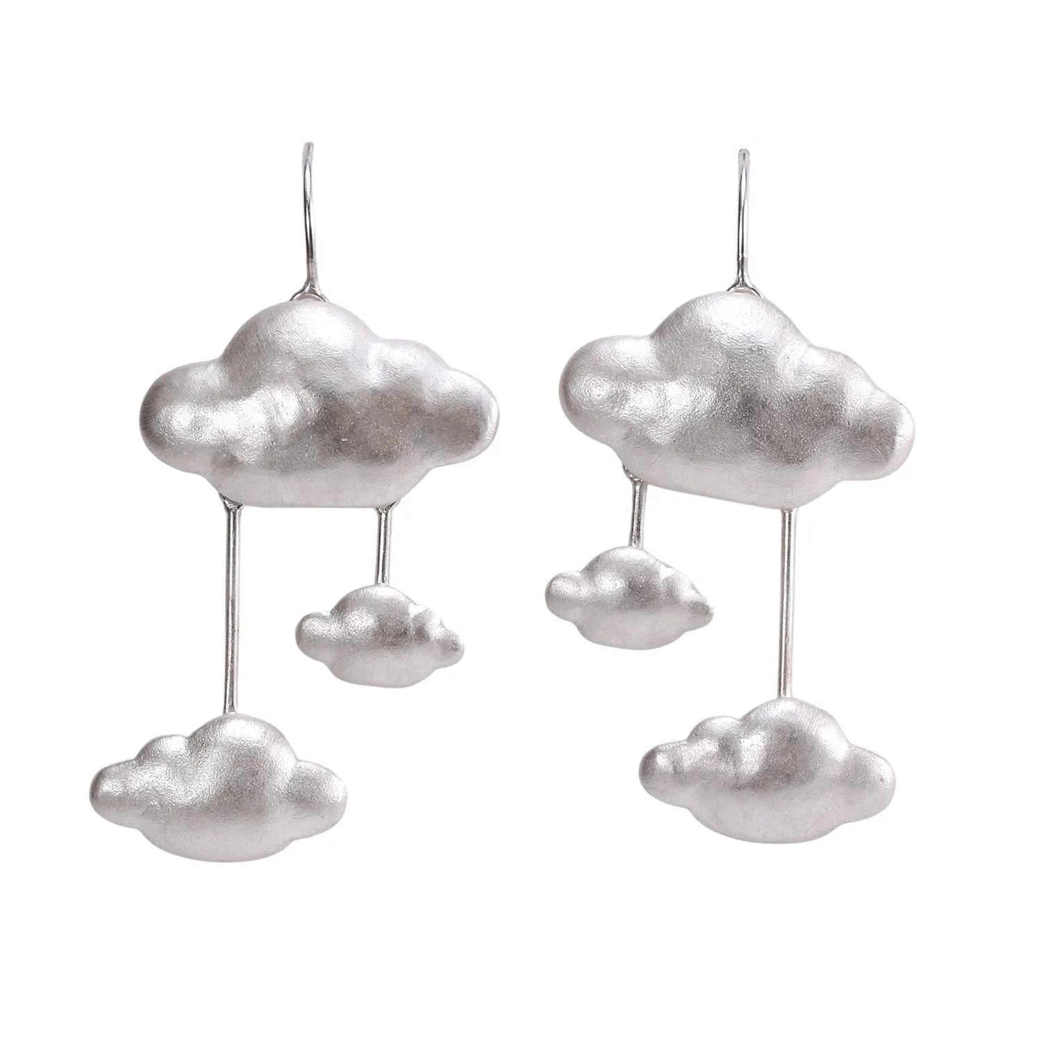 SS Triple Cloud Chandelier Earrings