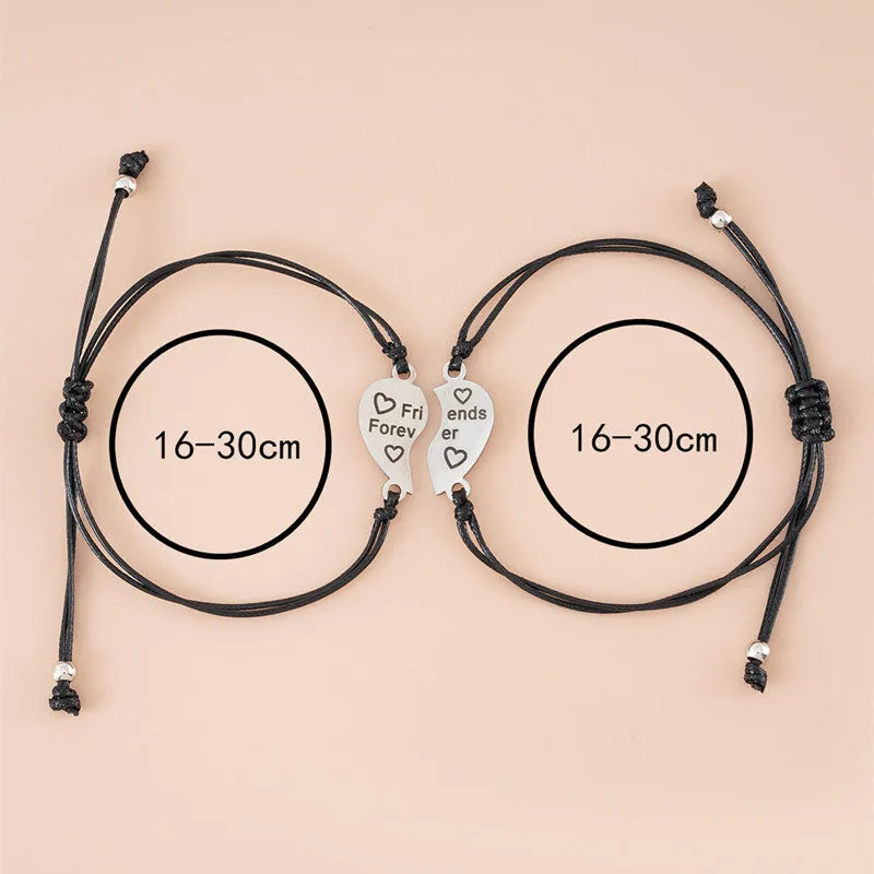 Stainless Steel Letter Friendship Hand-woven Card Ladies Bracelet Set