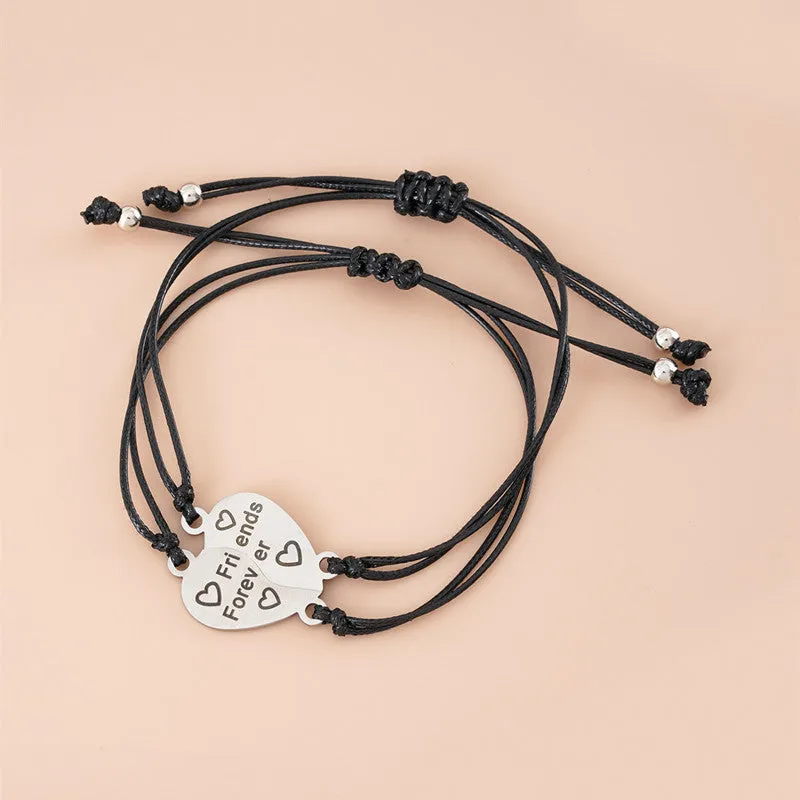 Stainless Steel Letter Friendship Hand-woven Card Ladies Bracelet Set