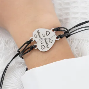 Stainless Steel Letter Friendship Hand-woven Card Ladies Bracelet Set