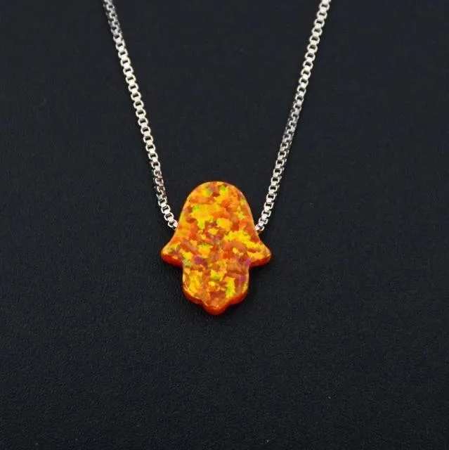 Star Of David Blue Fire Opal Pendant Necklace