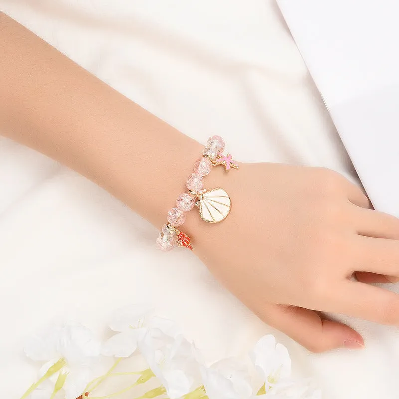 Starfish & Scallop Alloy Beaded Bracelet