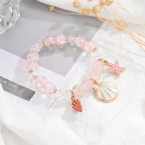 Starfish & Scallop Alloy Beaded Bracelet