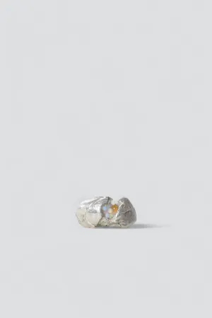 Sterling Opal and Rose Ring