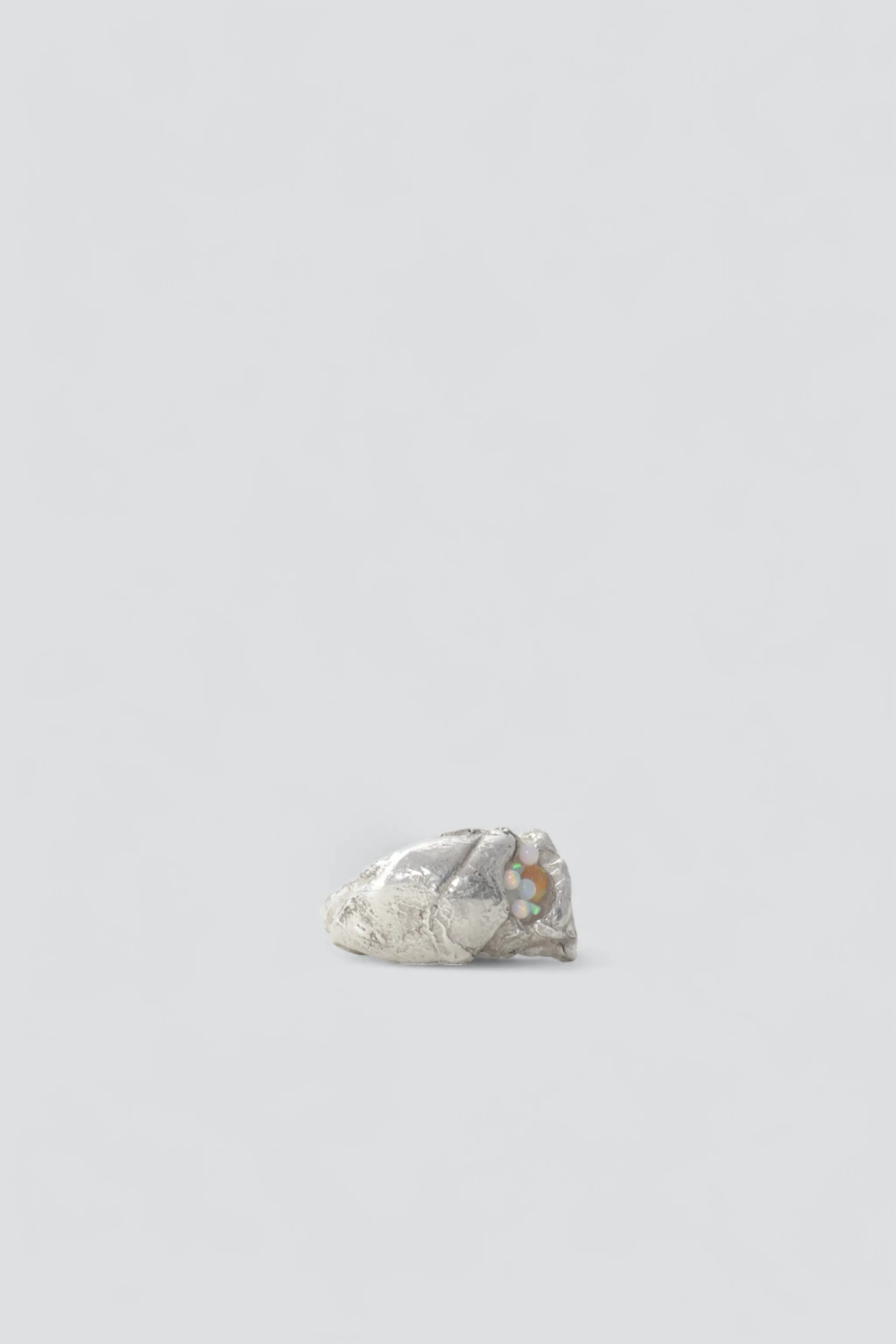Sterling Opal and Rose Ring