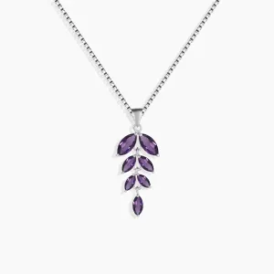 Sterling Silver Amethyst Necklace: February Birthstone Pendant