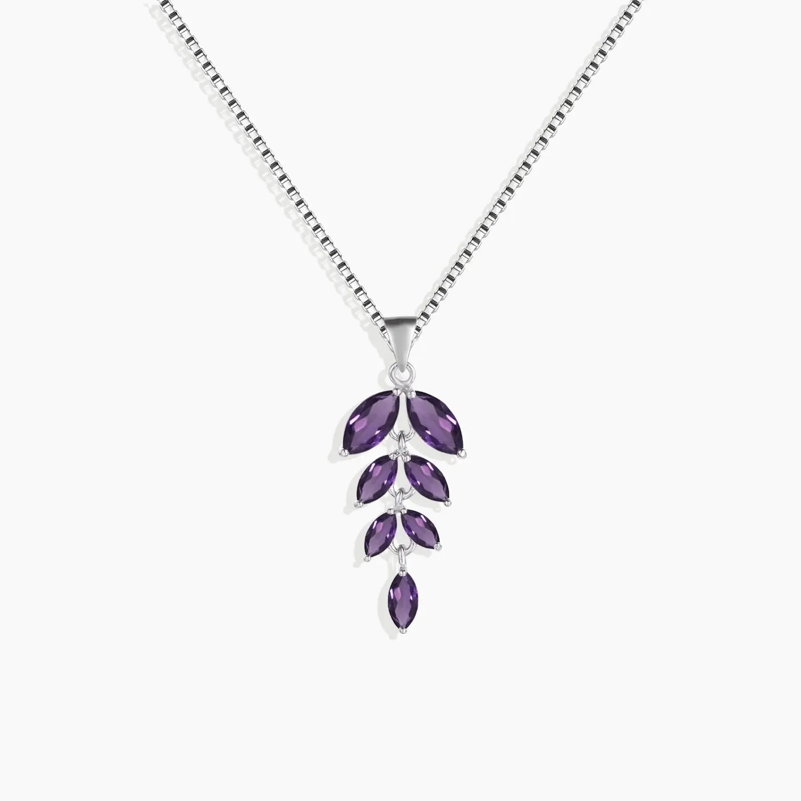 Sterling Silver Amethyst Necklace: February Birthstone Pendant