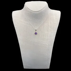Sterling Silver And Petite Amethyst Necklace