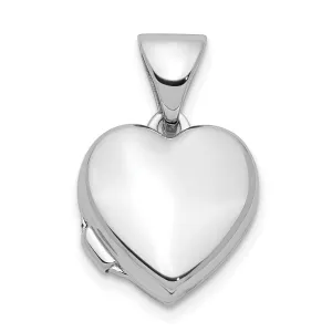 Sterling Silver Rhodium-plated Polished 10mm Heart Locket